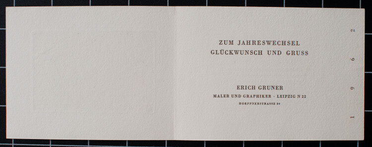 Erich Gruner - Neujahrsgrafik 1962 - 1961 - Radierung