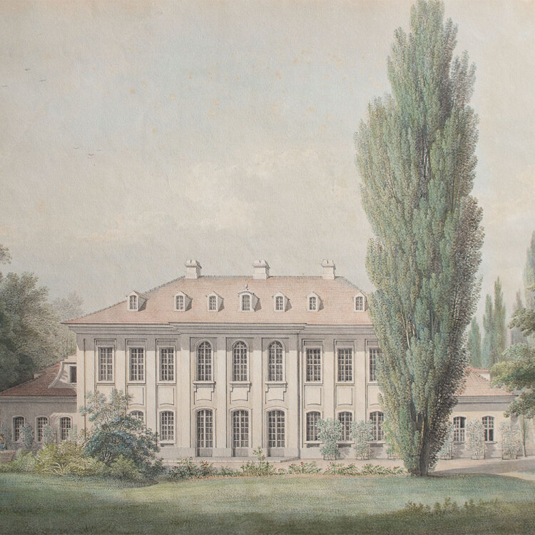 Christian Gottlob Hammer - Ansicht eines Herrenhauses, Dresden - 1820 - Gouache auf Papier