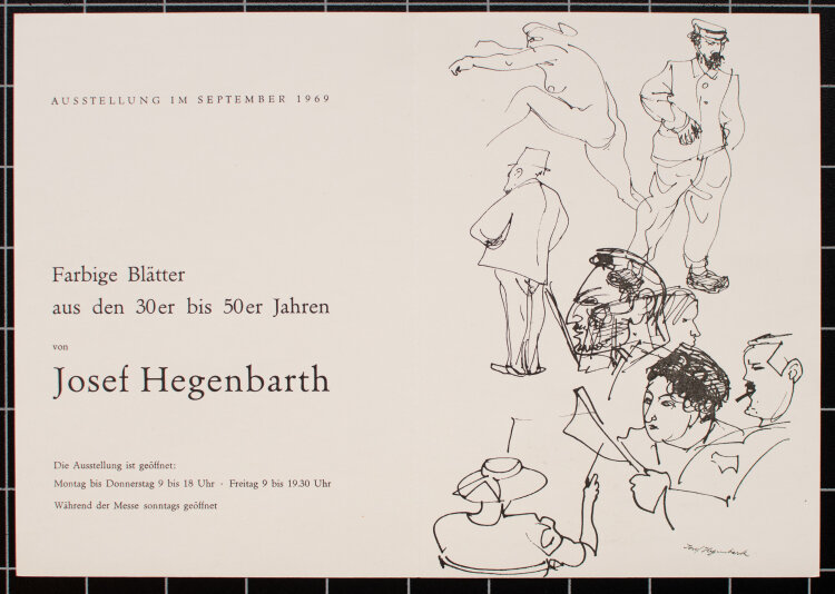 Josef Hegenbarth - Ankündigungskarte zur Ausstellung...