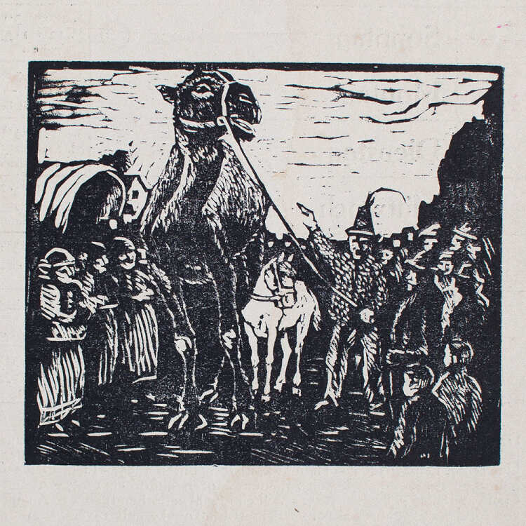 Walther Klemm - Wandertruppe - 1919 - Holzschnitt