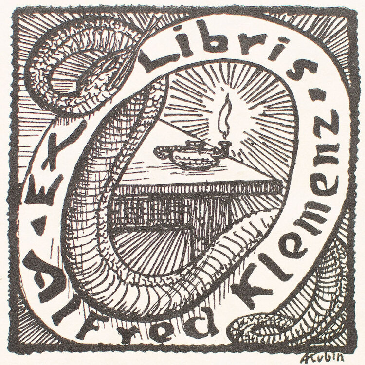 Alfred Kubin - Ex-Libris Alfred Klemenz - o.J. - Lithografie