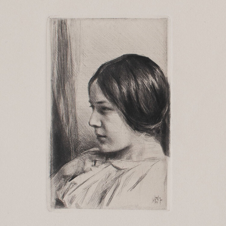 Heinrich Wolff - Mädchenporträt - 1897 - Radierung