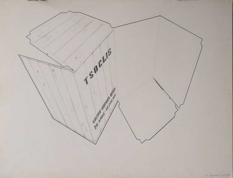 Costas Tsoclis - Ausstellungsplakat Galerei Springer - 1971 - Bleistift auf Malkarton
