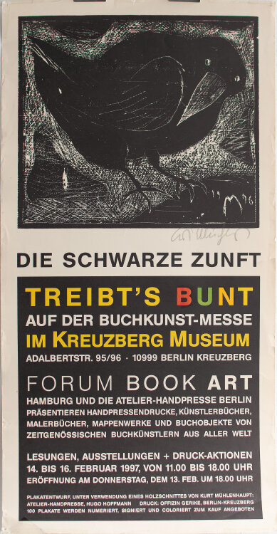 Kurt Mühlenhaupt - Ausstellungsplakat Buchkunst-Messe - 1996 - Offset