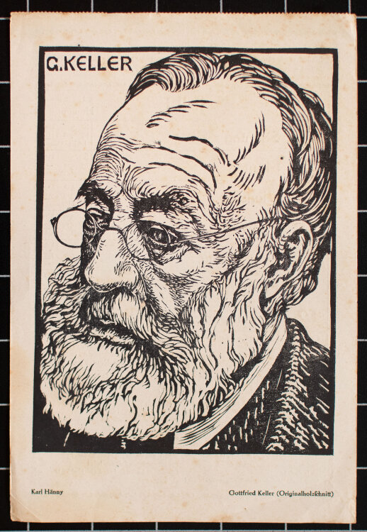 Karl Hänny - Gottfried Keller - 1919 - Holzschnitt