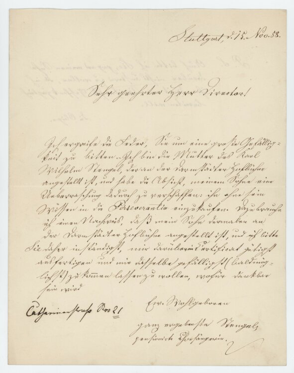 verm. Viktoria Stengel-Loew - Brief - 15.11.1858