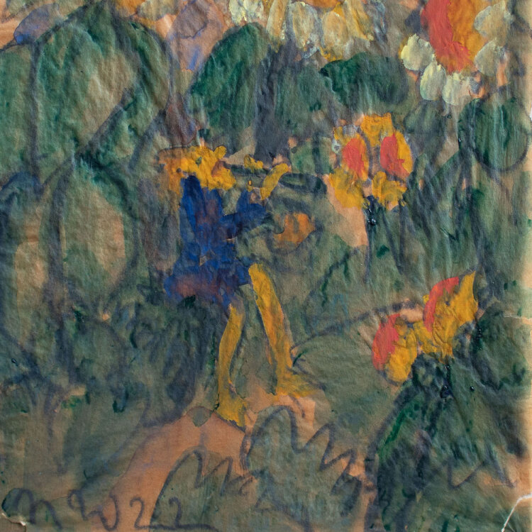 unbekannt - Flötenspieler - 1922 - Gouache auf...