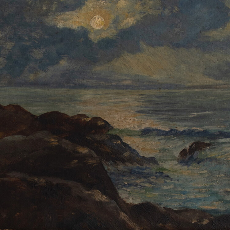 Unbekannt - Seestück bei Nacht - um 1890 - Öl