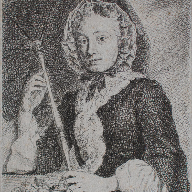 Johann Gottlieb Glume - Frau mit Schirm - 1749 -...