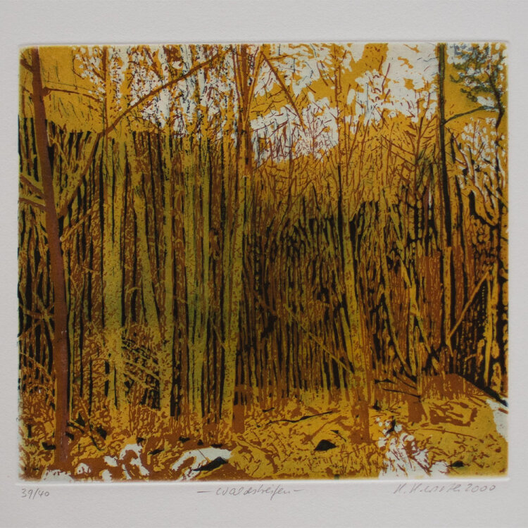 Helga Wirth - Waldstreifen - 2000 - Farbradierung