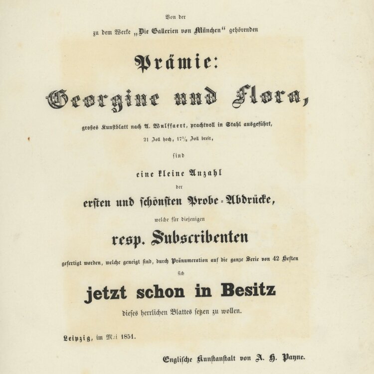 A. H. Payne - Ankündigung - Mai 1851