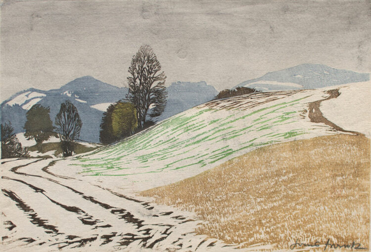 Hans Frank - Landschaft - 1919 - Farbholzschnitt