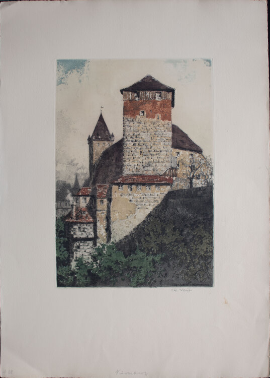 Rudolf Veit - Nürnberg, Burg - o.J. - Farbradierung
