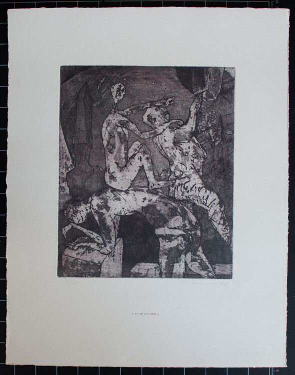 Ulrich Panndorf - Aus der Hand lesen - 1987 - Farbradierung auf Büttenpapier