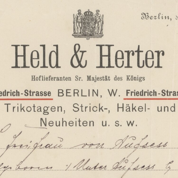 Held & Herter - Rechnung - 16.Juni 1896