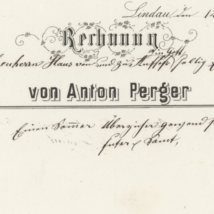 Anton Perger - Rechnung - 1872