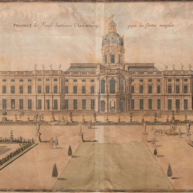 Johann Friedrich Eosander - Prospect des Königlichen Lusthauses Charlottenburg - 1717 - Radierung