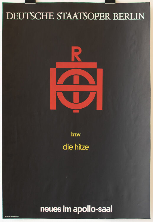 Karlheinz Schäfer - R. Hot bzw. die Hitze - Schwarz Rot Gelb - 1976 - Farbserigrafie auf einseitig schwarz getontem Papier
