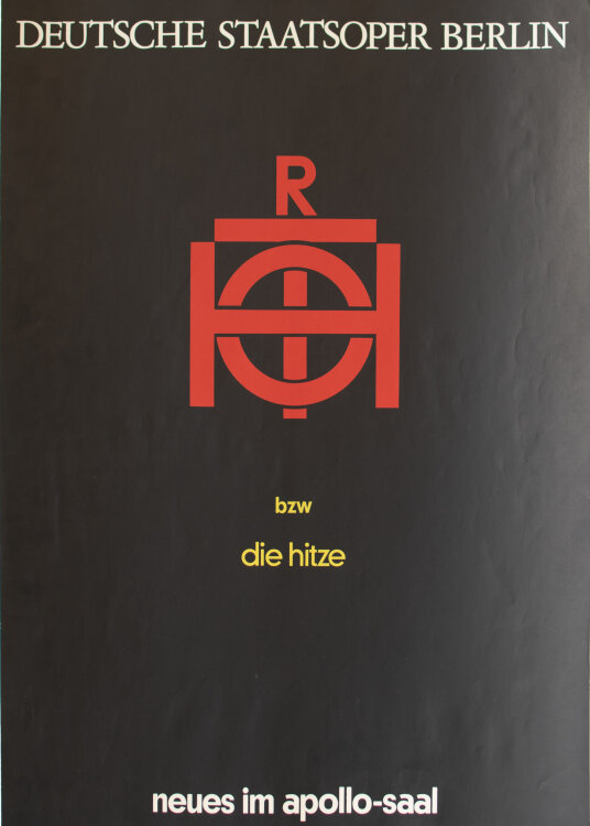 Karlheinz Schäfer - R. Hot bzw. die Hitze - Schwarz Rot Gelb - 1976 - Farbserigrafie auf einseitig schwarz getontem Papier