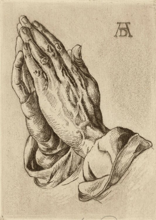 Max Brückner - Betende Hände - o.J. - Radierung