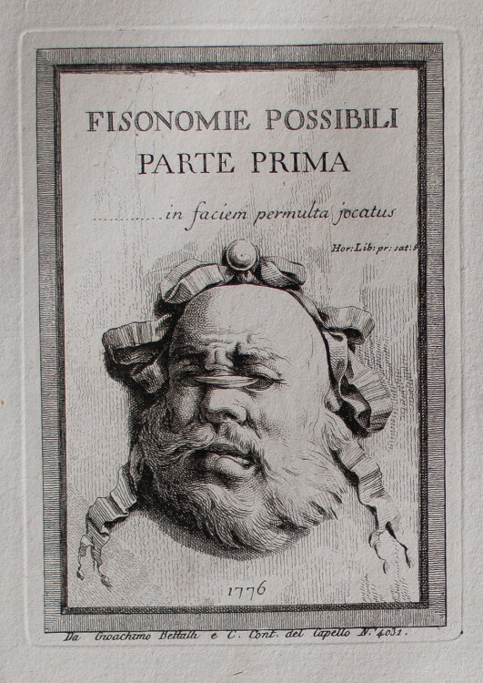Benigno Bossi - Aus: Fisonomie Possibili. Parte Prima - 1776 - Radierung auf Büttenpapier