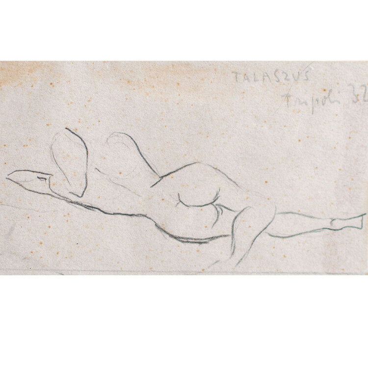 unbekannt - Weiblicher Rückenakt - 1932 - Bleistift