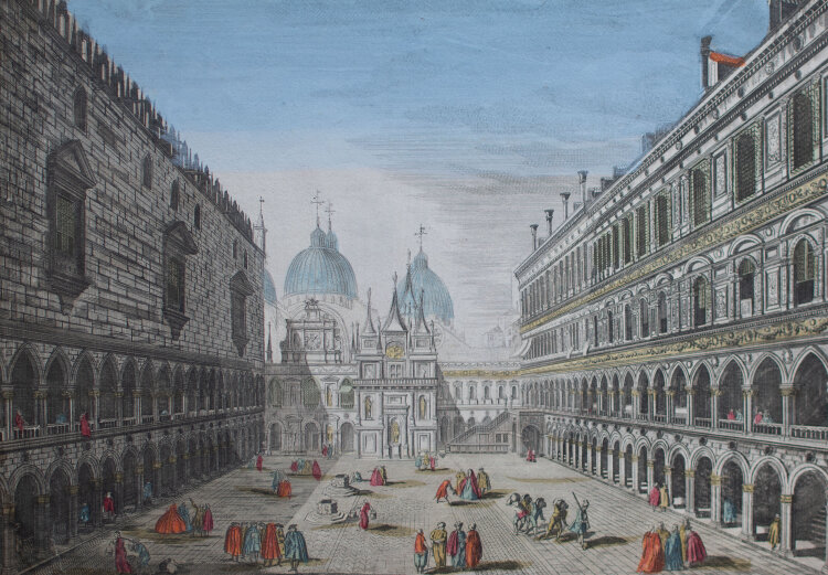 unbekannt - La Palais du Doge de Venice - o.J. - colorierter Kupferstich