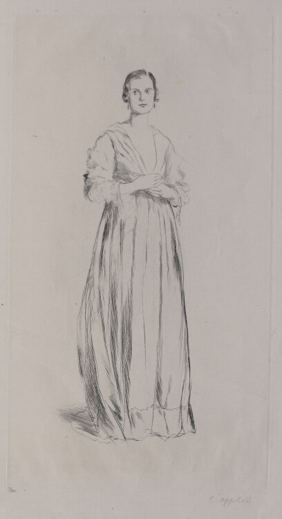 Ernst Oppler - Frauenporträt, Lydia Andrussowa - o.J. - Radierung auf Büttenpapier