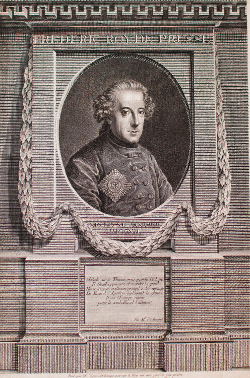 Egid Verhelst II - Porträt Friedrich der Große - 1770 - Kupferstich auf handgeschöpftem Büttenpapier