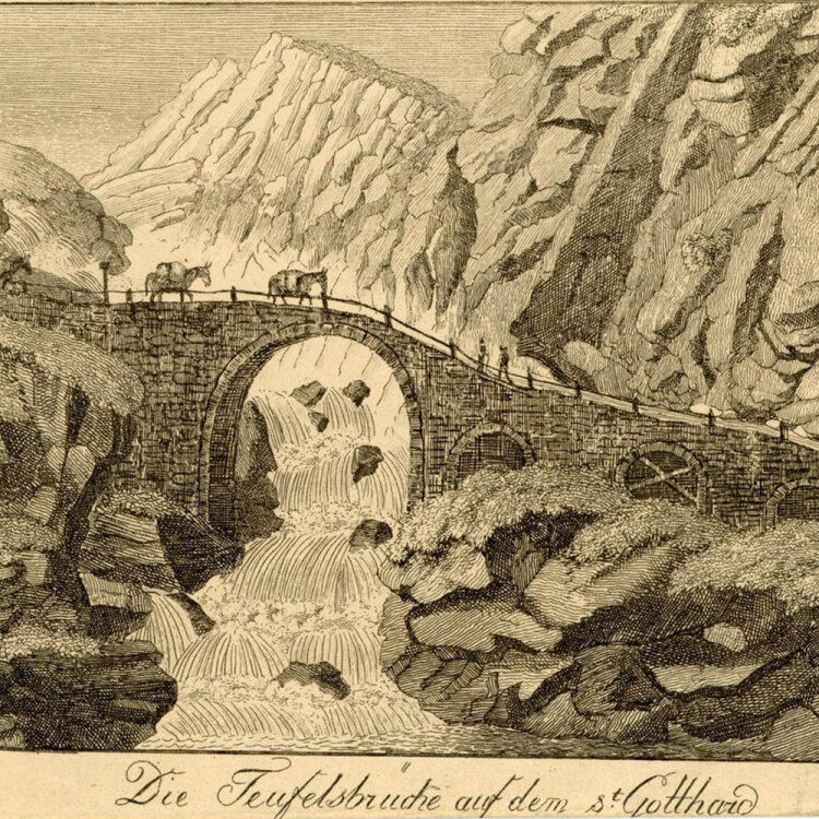unbekannt - Die Teufelsbrücke auf dem St. Gotthard -...