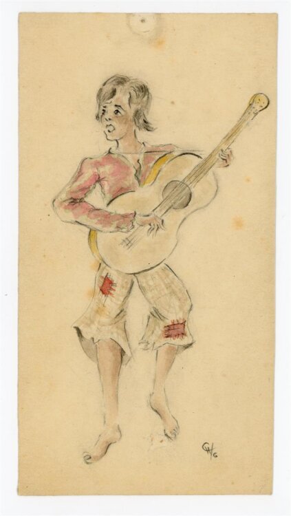 Witt Pfeiffer - Gitarrenspielerin - o.J. - Aquarell