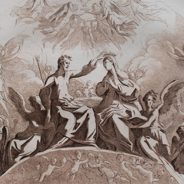 Benigno Bossi - Marienkrönung - 1773 - Radierung in Braun auf Büttenpapier
