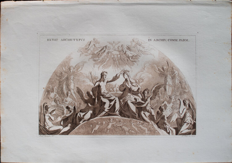 Benigno Bossi - Marienkrönung - 1773 - Radierung in Braun auf Büttenpapier