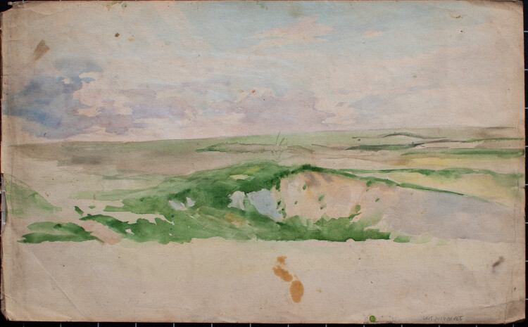 Józef Teofil Smoliński - Flussufer/ Wiesenlandschaft - um 1900 - Aquarell