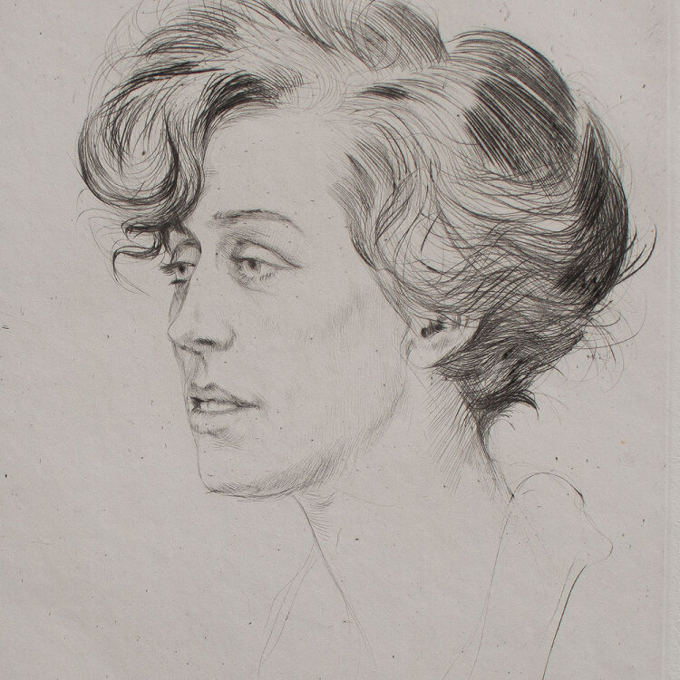 Ernst Oppler - Nadja, Frauenporträt - o.J. - Radierung auf Büttenpapier