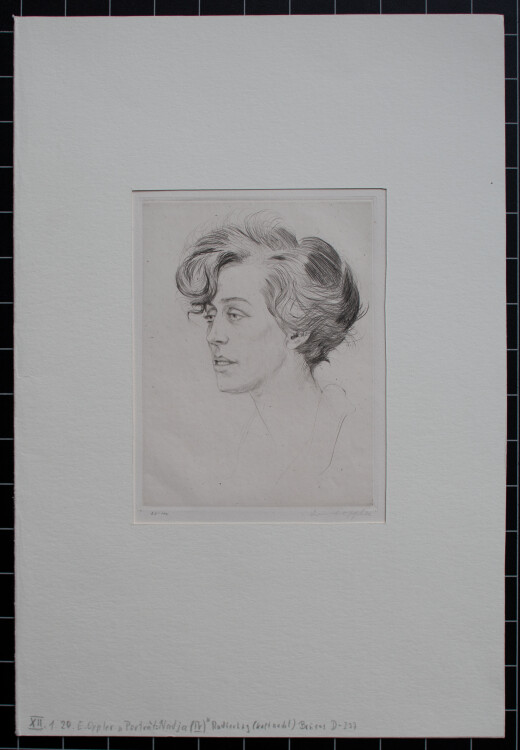 Ernst Oppler - Nadja, Frauenporträt - o.J. - Radierung auf Büttenpapier