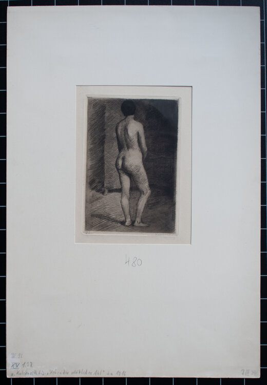 Leopold von Kalckreuth d.J. - Weiblicher Akt - o.J. - Radierung auf Büttenpapier
