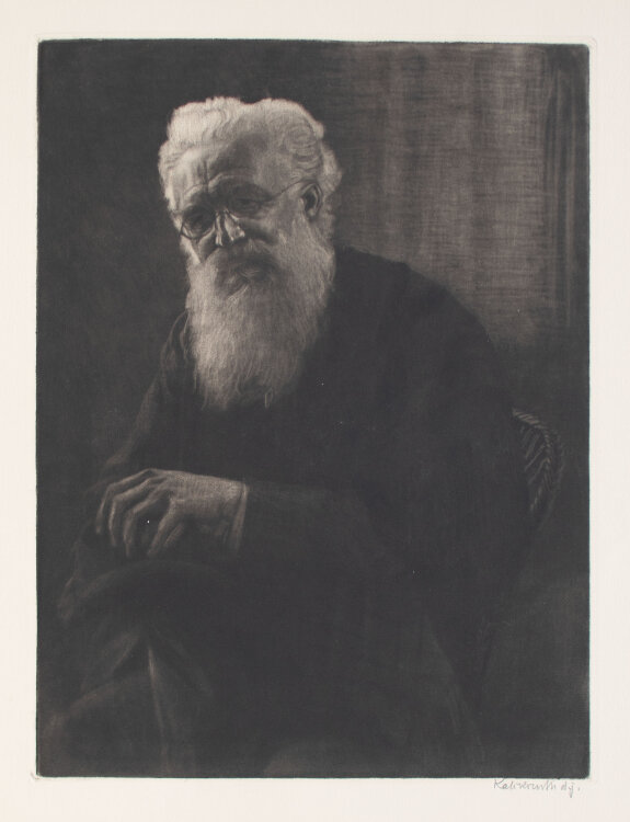 Leopold von Kalckreuth d.J. - Porträt Ewald Hecker, Mediziner - 1903 - Mezzotinto
