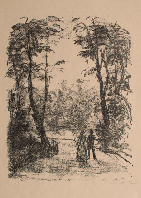 Hans Meid - Paar auf dem Waldweg - o.J. - Lithografie