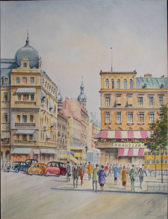 Otto Lehmann - Café Kranzler, Unter den Linden - o.J. - Aquarell