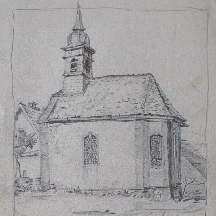 Uli Huber - Kirche in Gottersdorf - 1920 - Graphitstift...