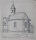 Uli Huber - Kirche in Gottersdorf - 1920 - Graphitstift auf getöntem geripptem Bütten mit Wasserzeichen