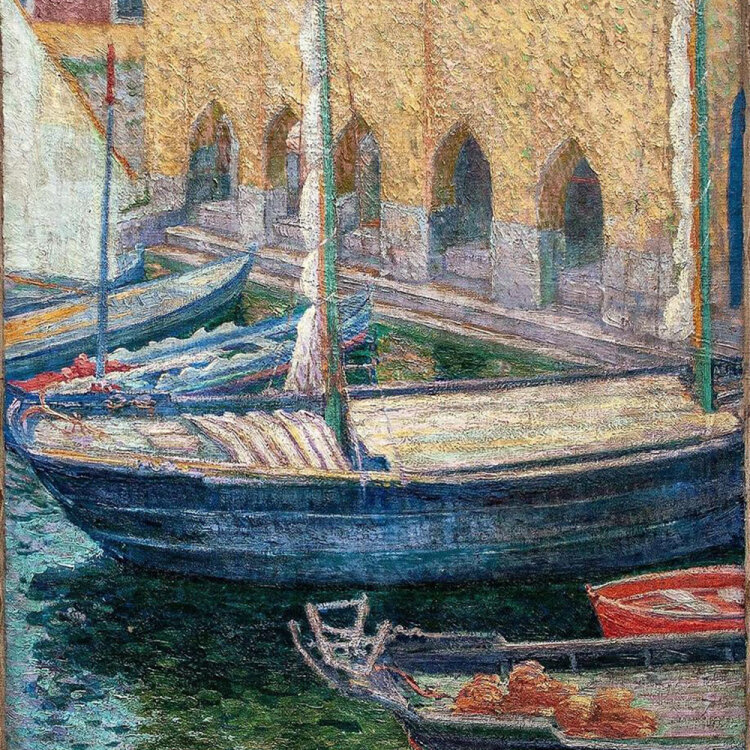 A. Koerner - Hafen in Istrien - 1910 - Öl auf Leinwand