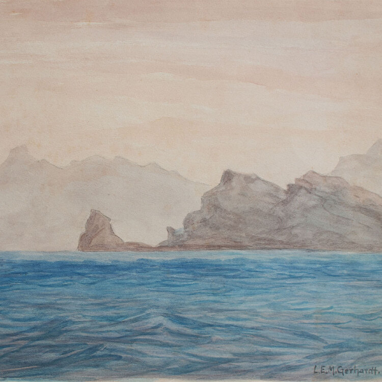 Lina Elisabeth Margarete Gerhardt - Bucht von Palermo - o.J. - Aquarell auf kräftigem Papier