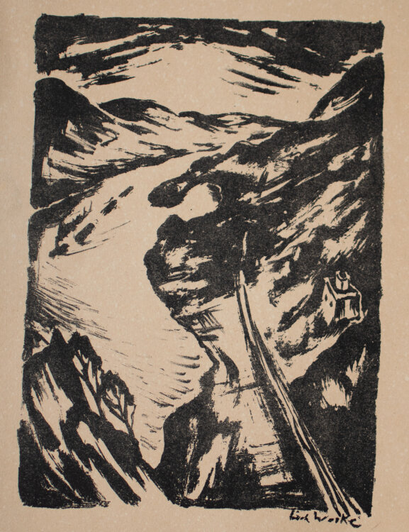 Erich Waske - Rheinlandschaft bei Godesberg - 1919 - Lithografie