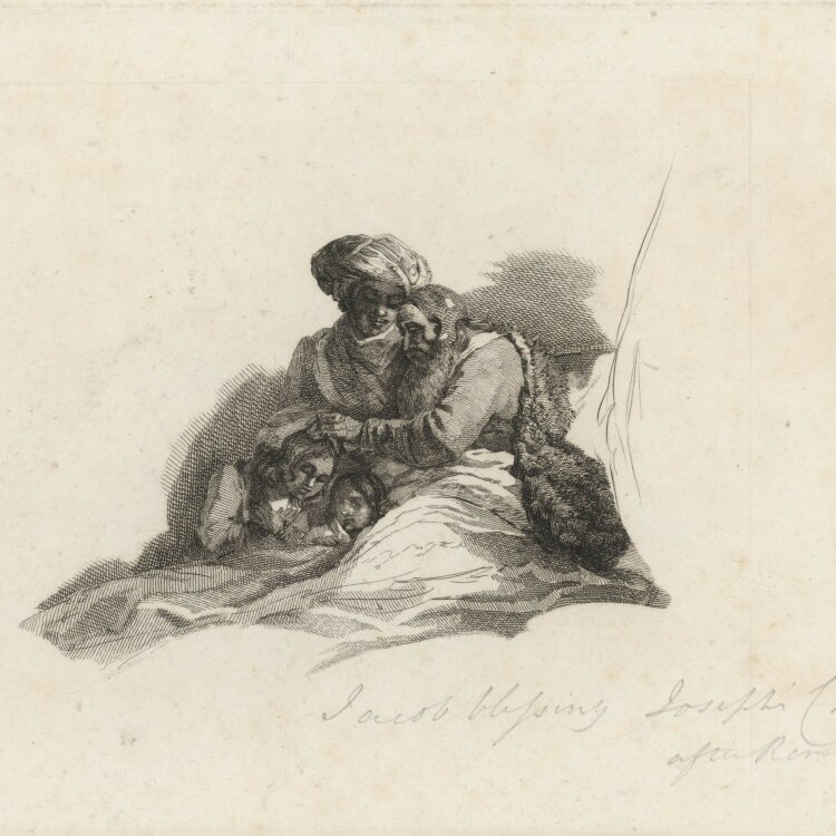 Unbekannt - Jacob blessing Joseph, after Rembrandt - o....