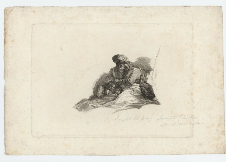 Unbekannt - Jacob blessing Joseph, after Rembrandt - o....