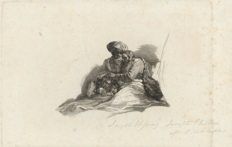 Unbekannt - Jacob blessing Joseph, after Rembrandt - o. J. - Radierung
