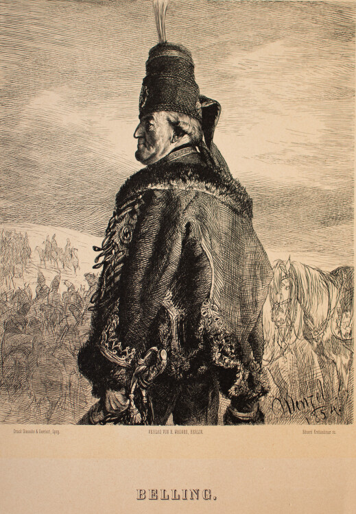Adolph von Menzel - General Wilhelm Sebastain von Belling - 1854 - Holzschnitt