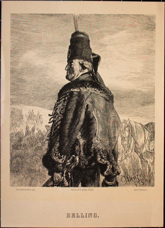 Adolph von Menzel - General Wilhelm Sebastain von Belling - 1854 - Holzschnitt